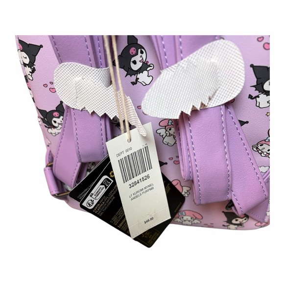 Sanrio Loungefly My Melody & Kuromi Angel & Devil Purple Mini Backpack - Picture 5 of 6